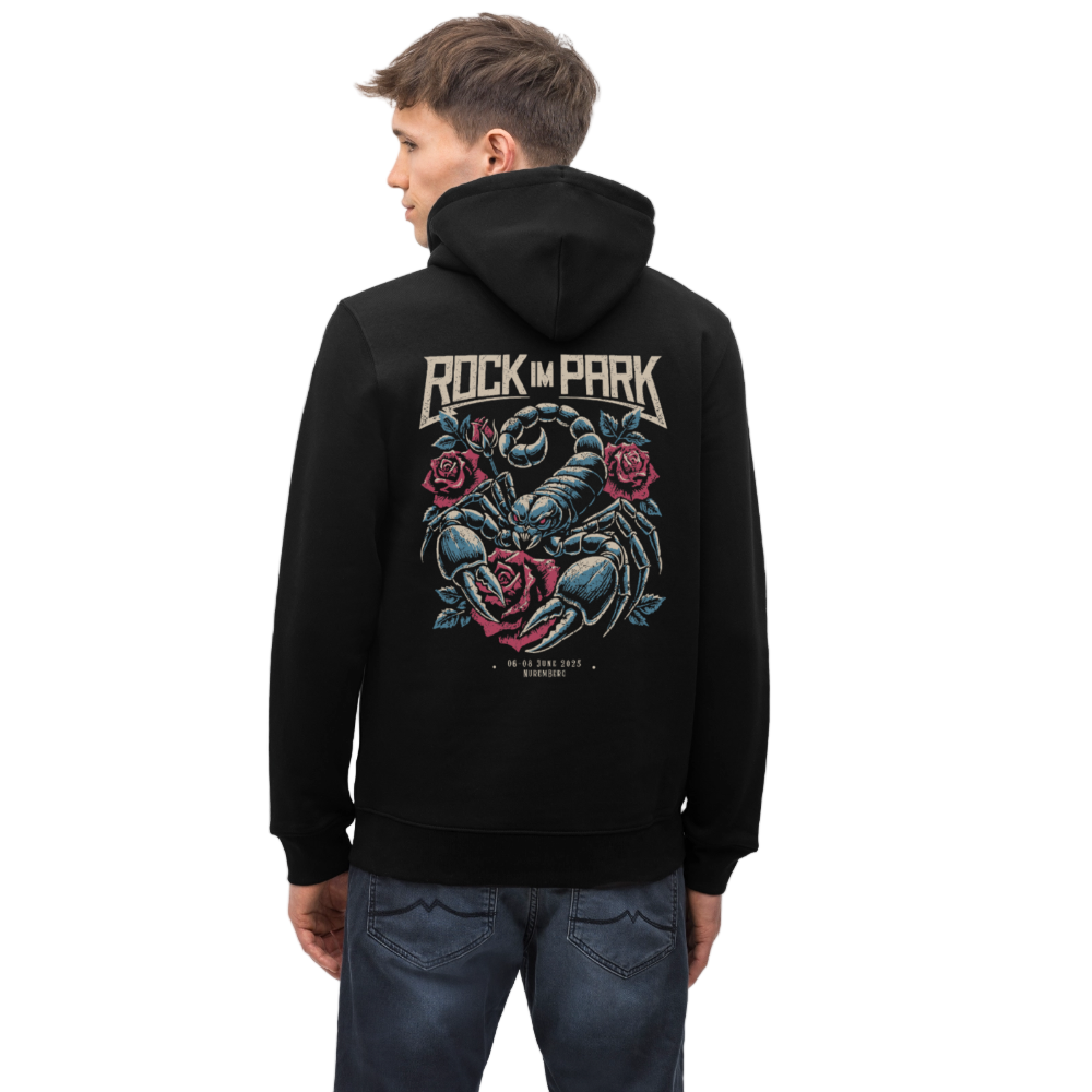 Scorpion N Roses - Unisex Organic Hoodie - Schwarz