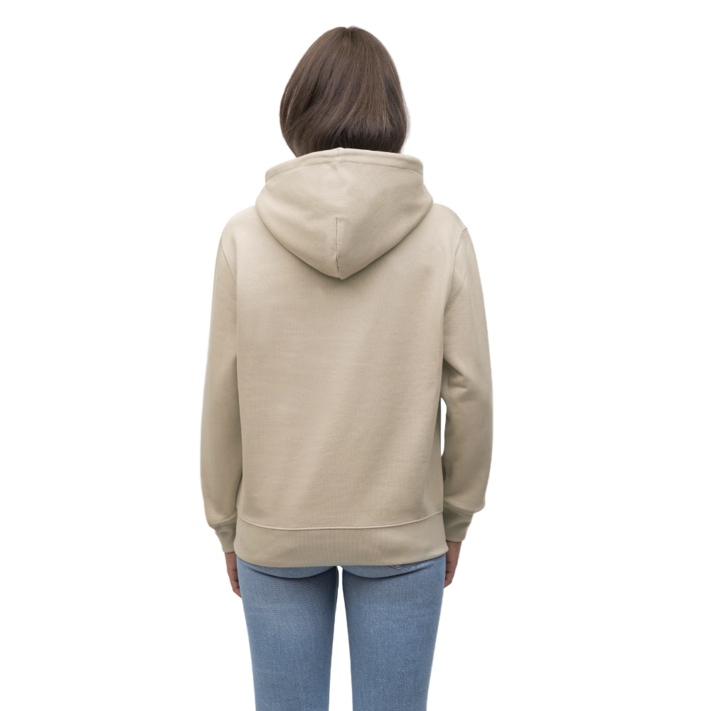 Essential Unisex Organic Hoodie - weißer Stick - Beige