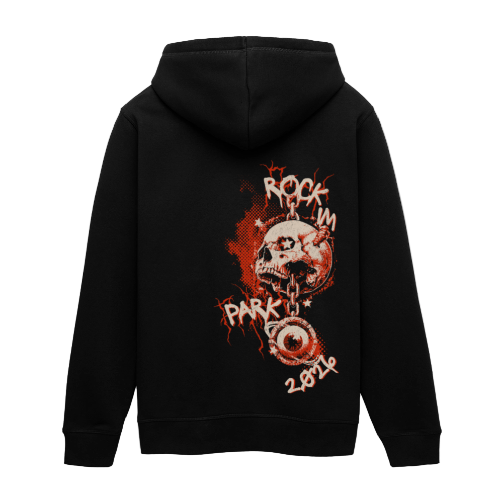 Inferno Skull - Organic Unisex Hoodie - Schwarz