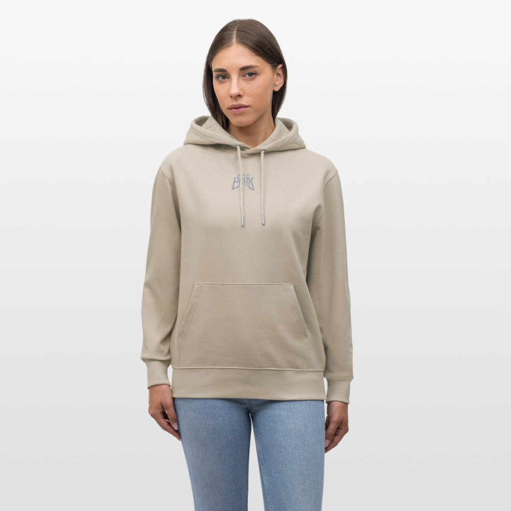 Essential Unisex Organic Hoodie - mit weißem Stick - Beige