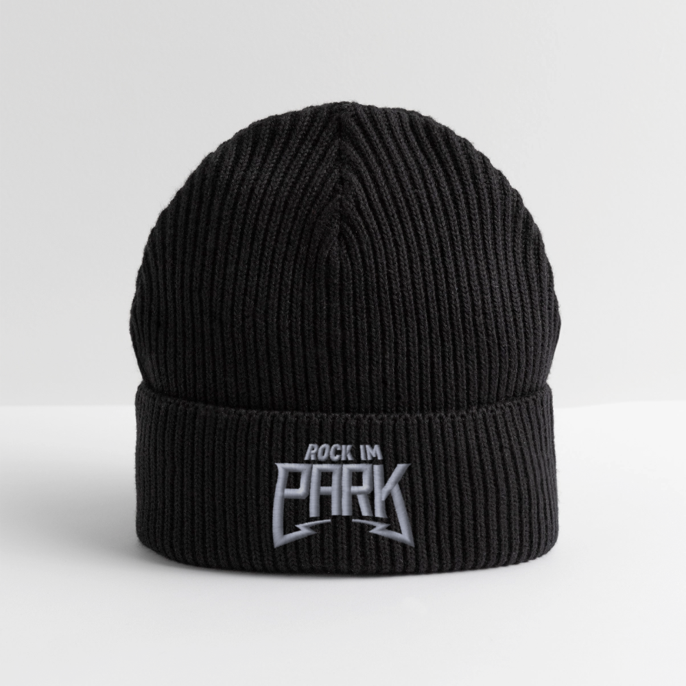 Essential Beanie - weißer Stick - Schwarz