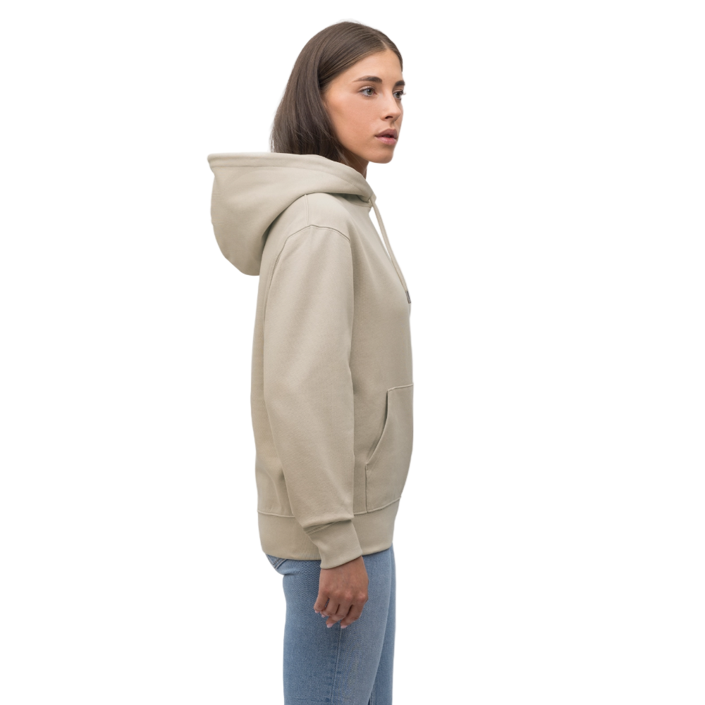 Essential Unisex Organic Hoodie - weißer Stick - Beige