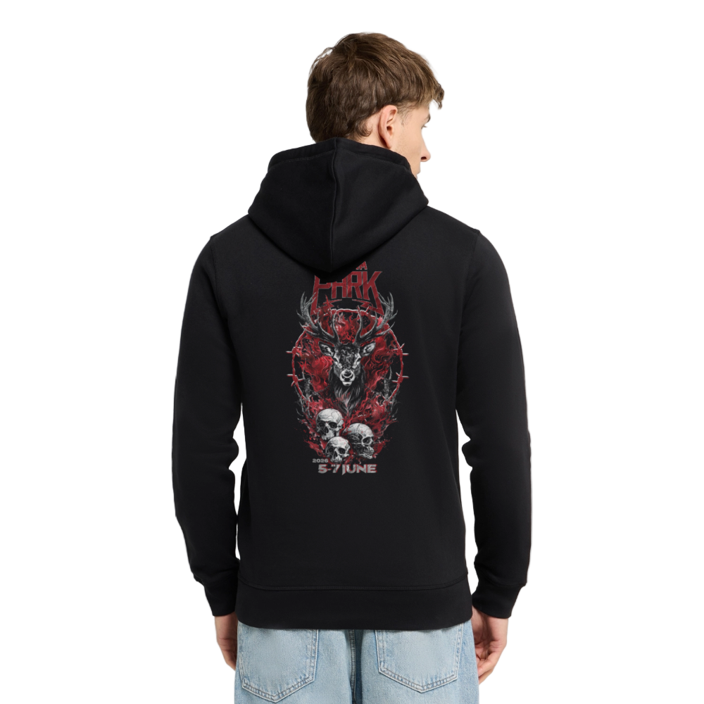 Three Skulls - Organic Unisex Hoodie - Schwarz