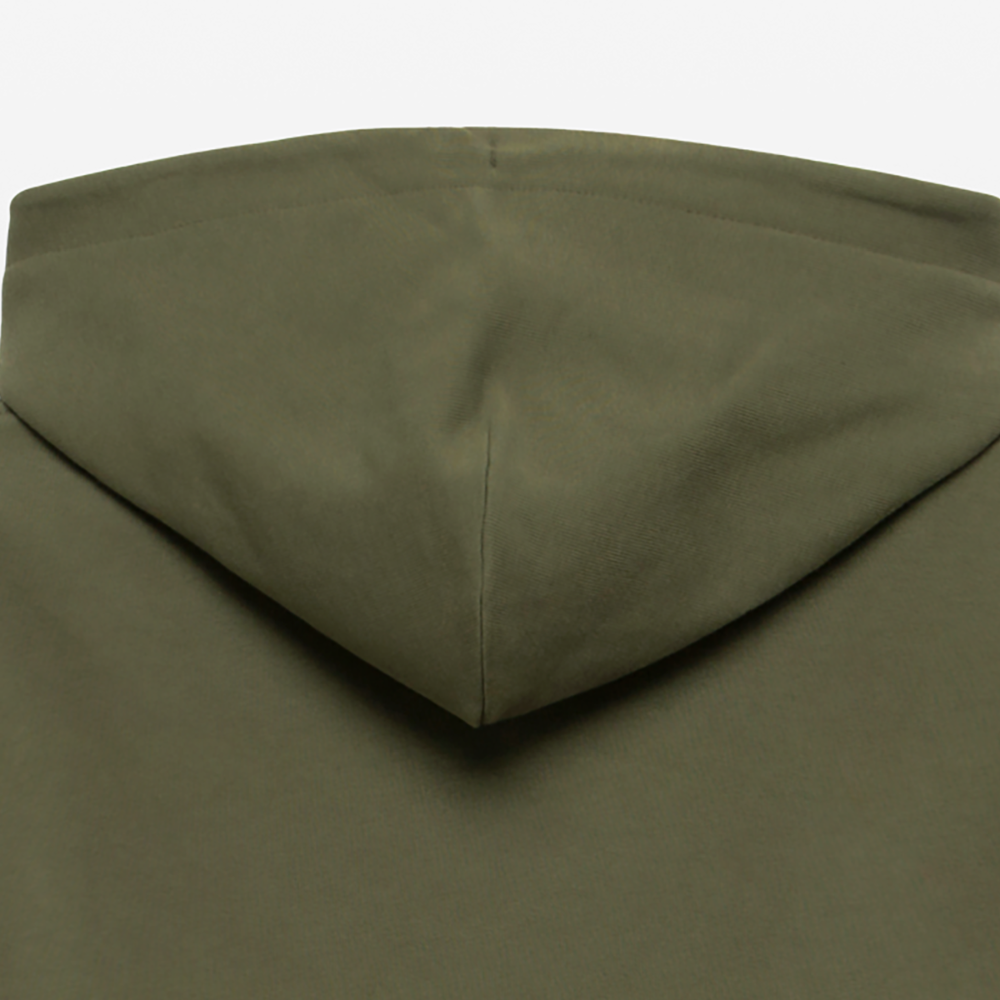 Essential Unisex Organic Hoodie - schwarzer Stick - Khaki Grün