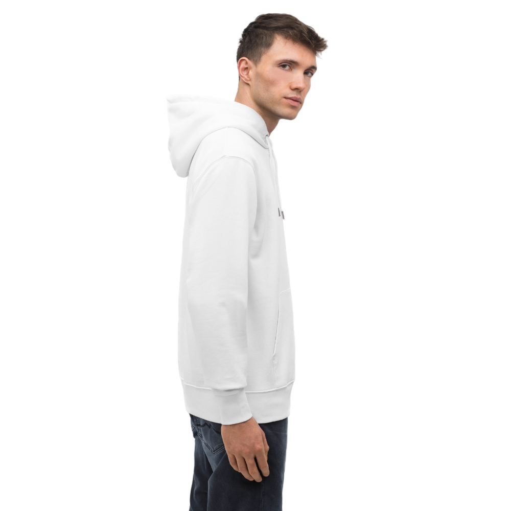 Essential Unisex Organic Hoodie - schwarzer Stick - Weiß