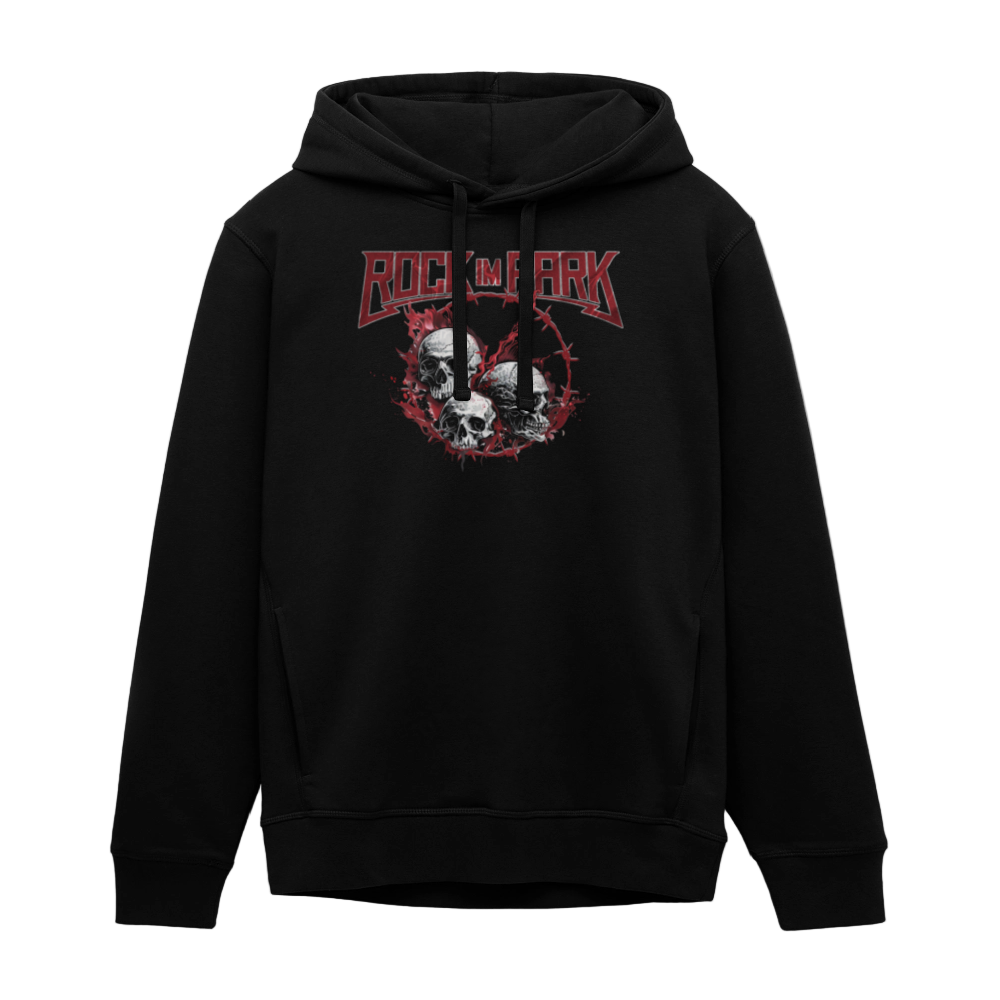 Three Skulls - Organic Unisex Hoodie - Schwarz