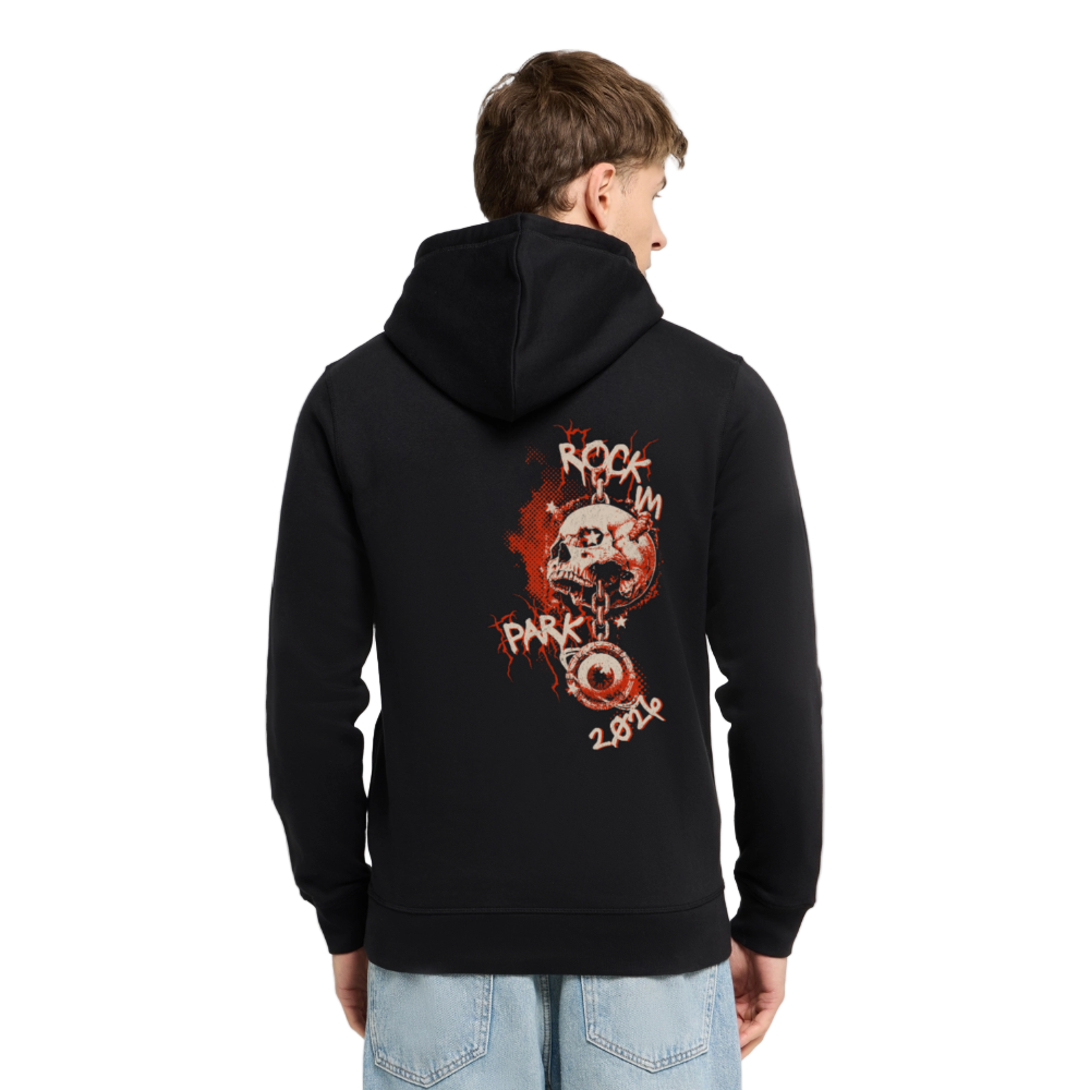 Inferno Skull - Organic Unisex Hoodie - Schwarz