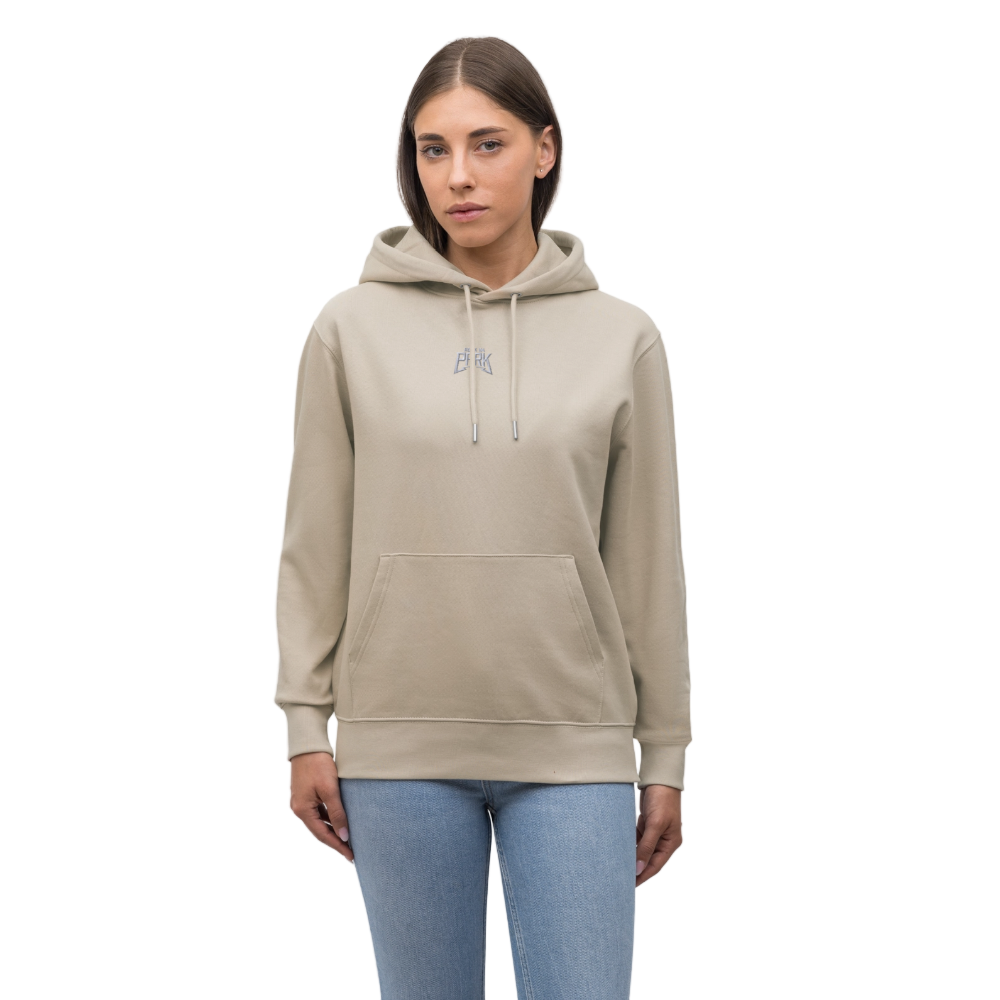 Essential Unisex Organic Hoodie - weißer Stick - Beige