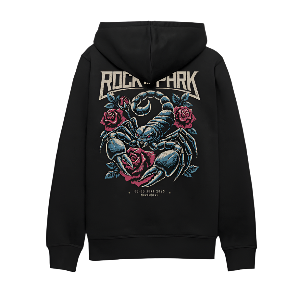 Scorpion N Roses Unisex Hoodie - Schwarz
