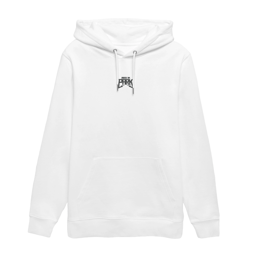 Essential Unisex Organic Hoodie - schwarzer Stick - Weiß