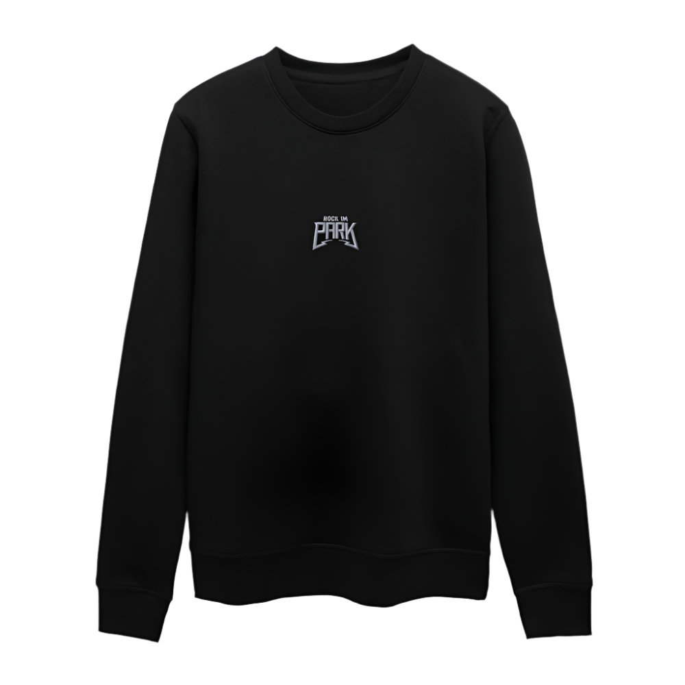 Essential Organic Sweatshirt - weißer Stick - Schwarz