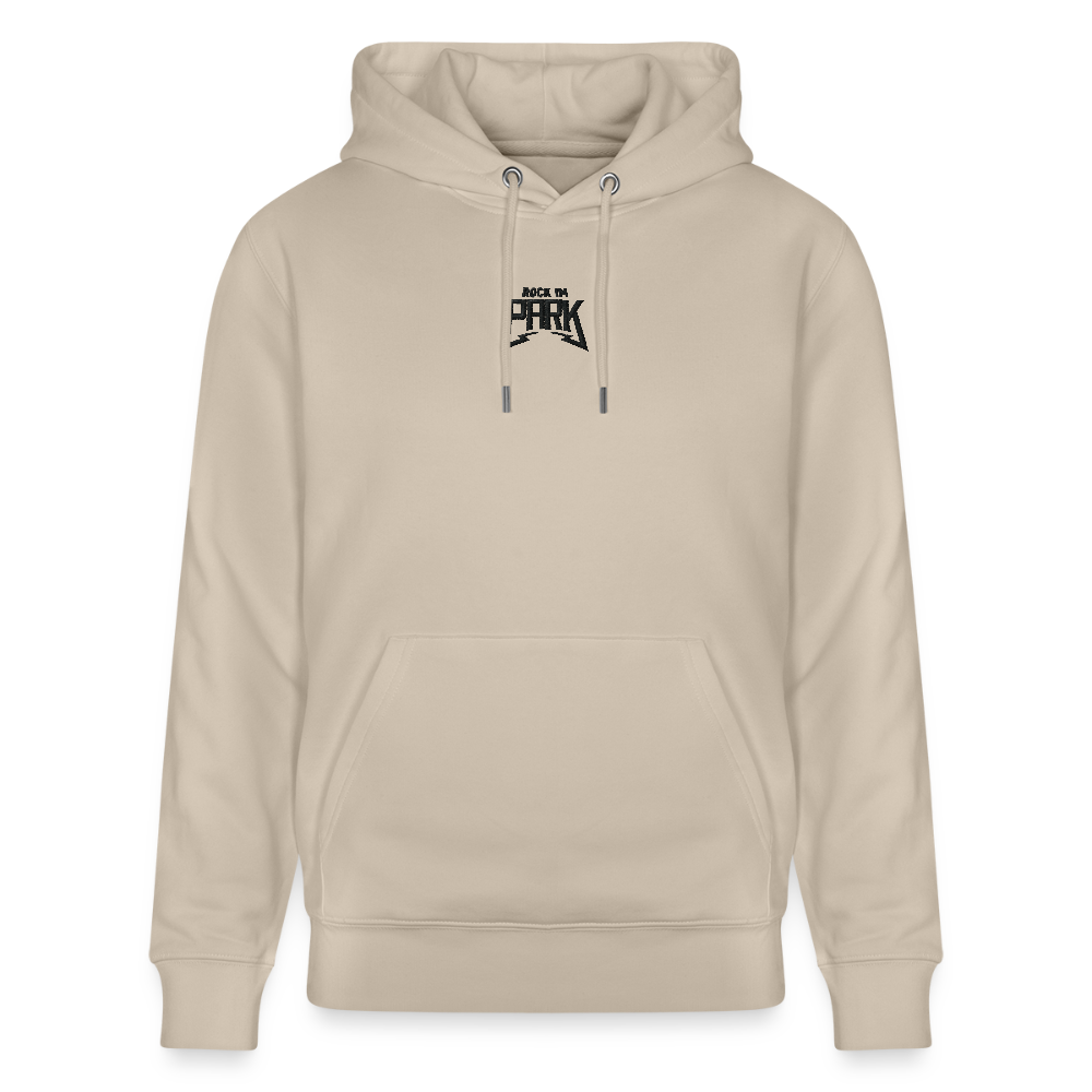 Essential Unisex Organic Hoodie mit schwarzem Stick - Beige