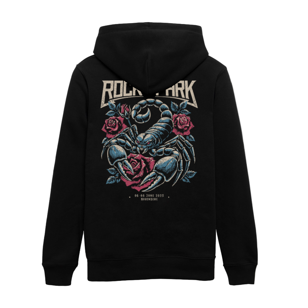Scorpion N Roses - Unisex Organic Hoodie - Schwarz