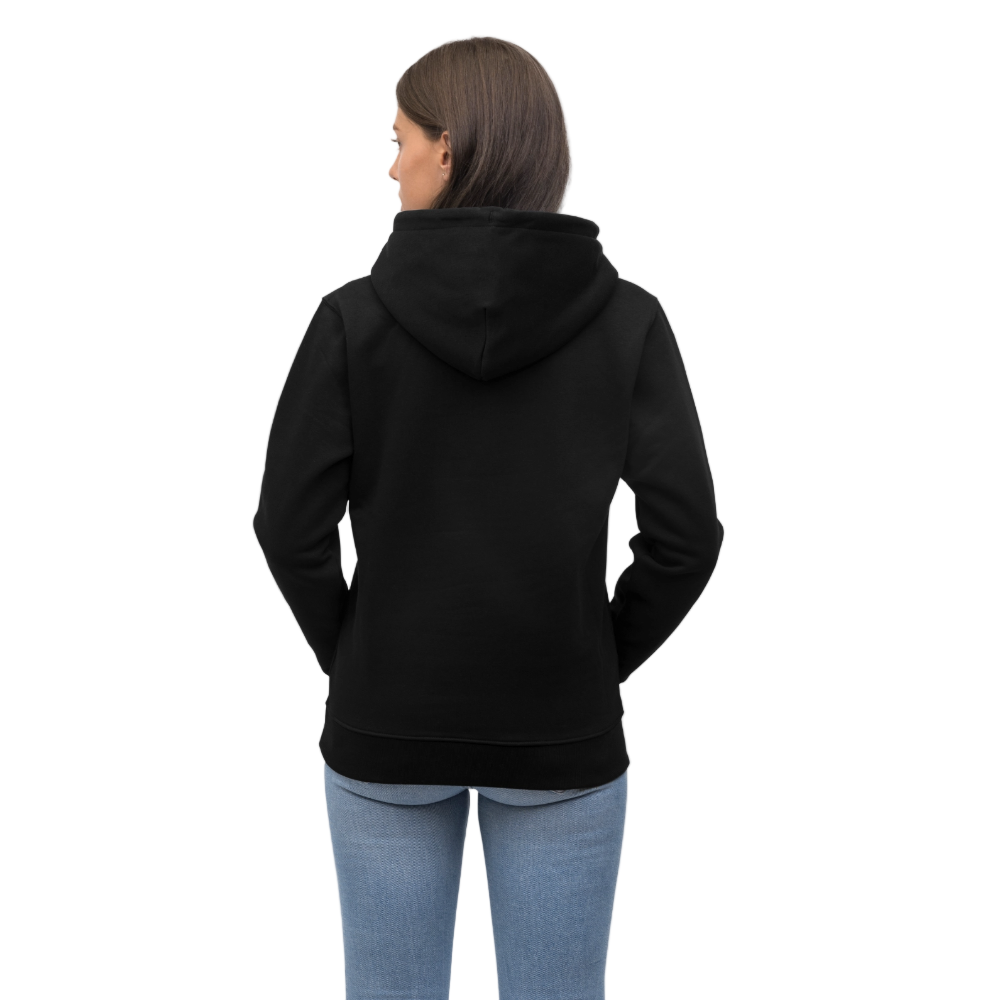 Essential Unisex Organic Hoodie - weißer Stick - Schwarz