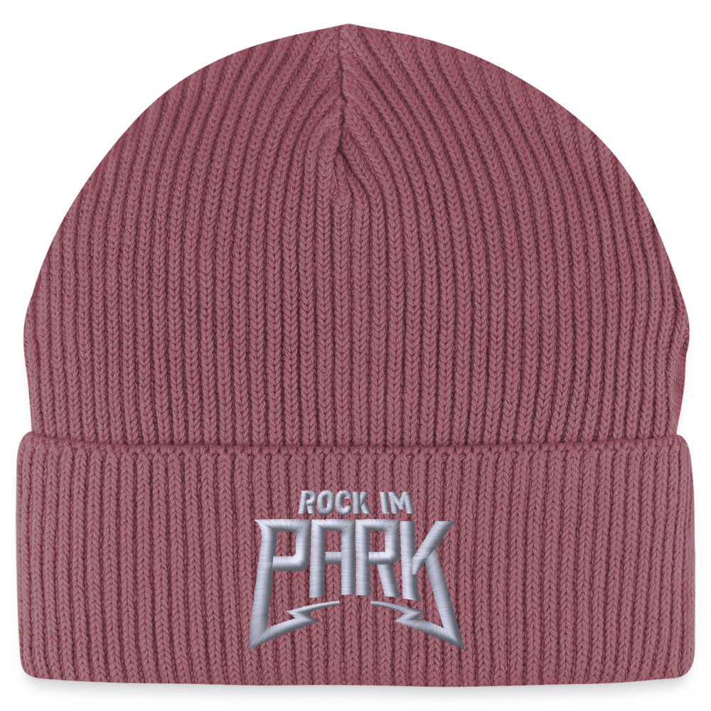 Klassisches gesticktes Beanie - hibiscus rose