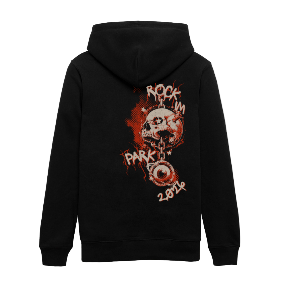 Inferno Skull - Unisex Organic Hoodie - Schwarz