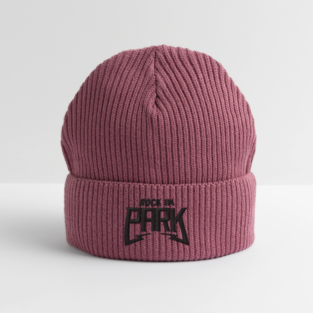 Essential Strickbeanie - schwarzer Stick - Hibiskusrosa