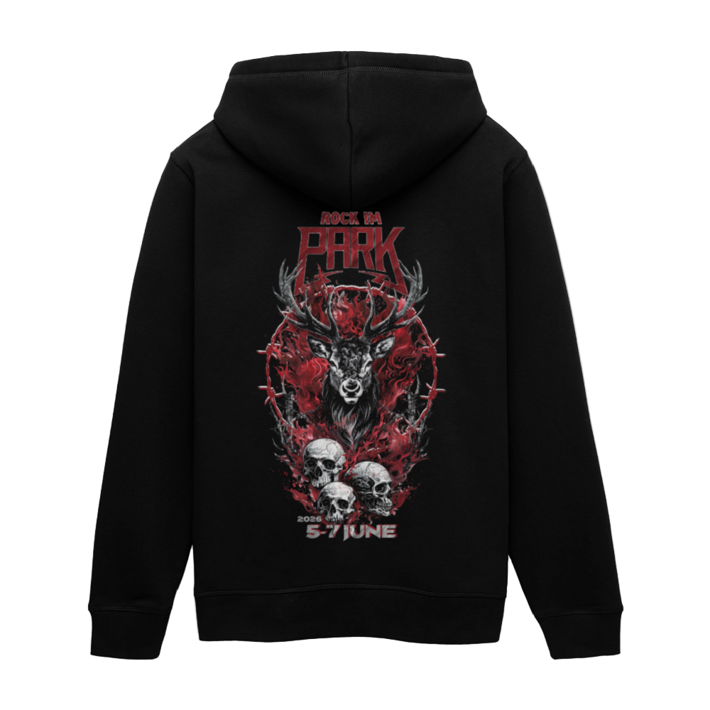 Three Skulls - Organic Unisex Hoodie - Schwarz