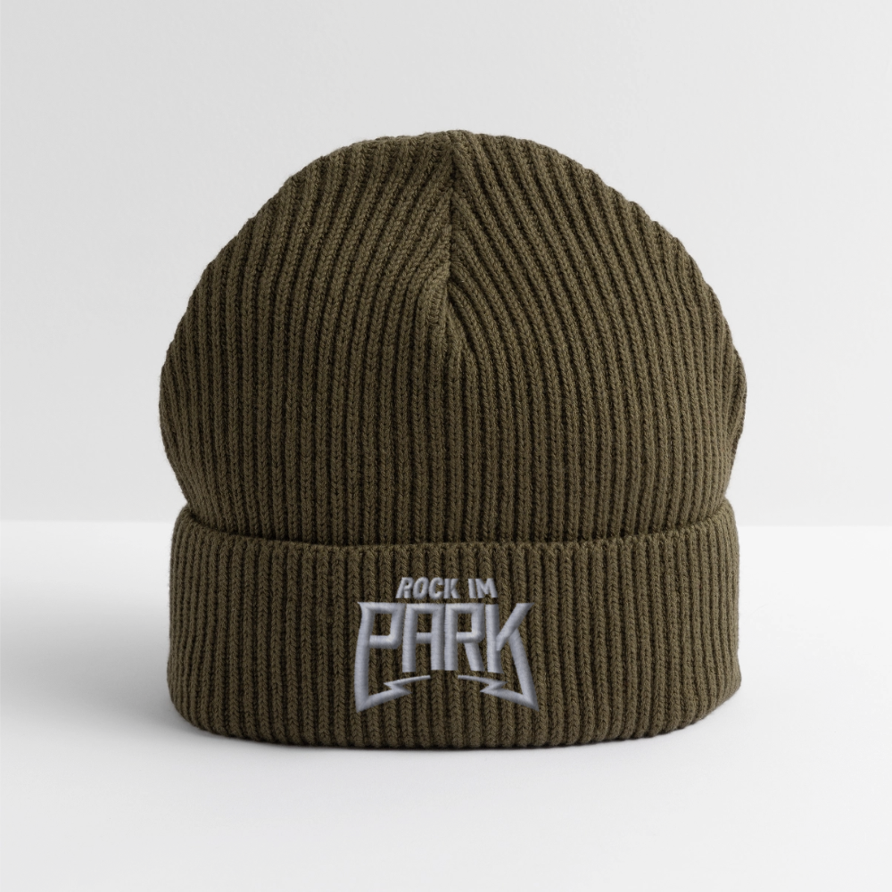 Essential Beanie - weißer Stick - Khaki