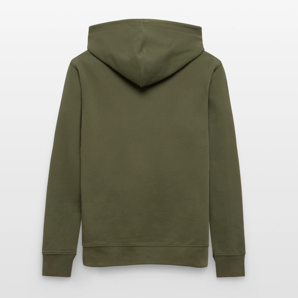 Essential Unisex Organic Hoodie - schwarzer Stick - Khaki Grün
