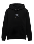 Essential Unisex Organic Hoodie mit weißem Stick - Schwarz