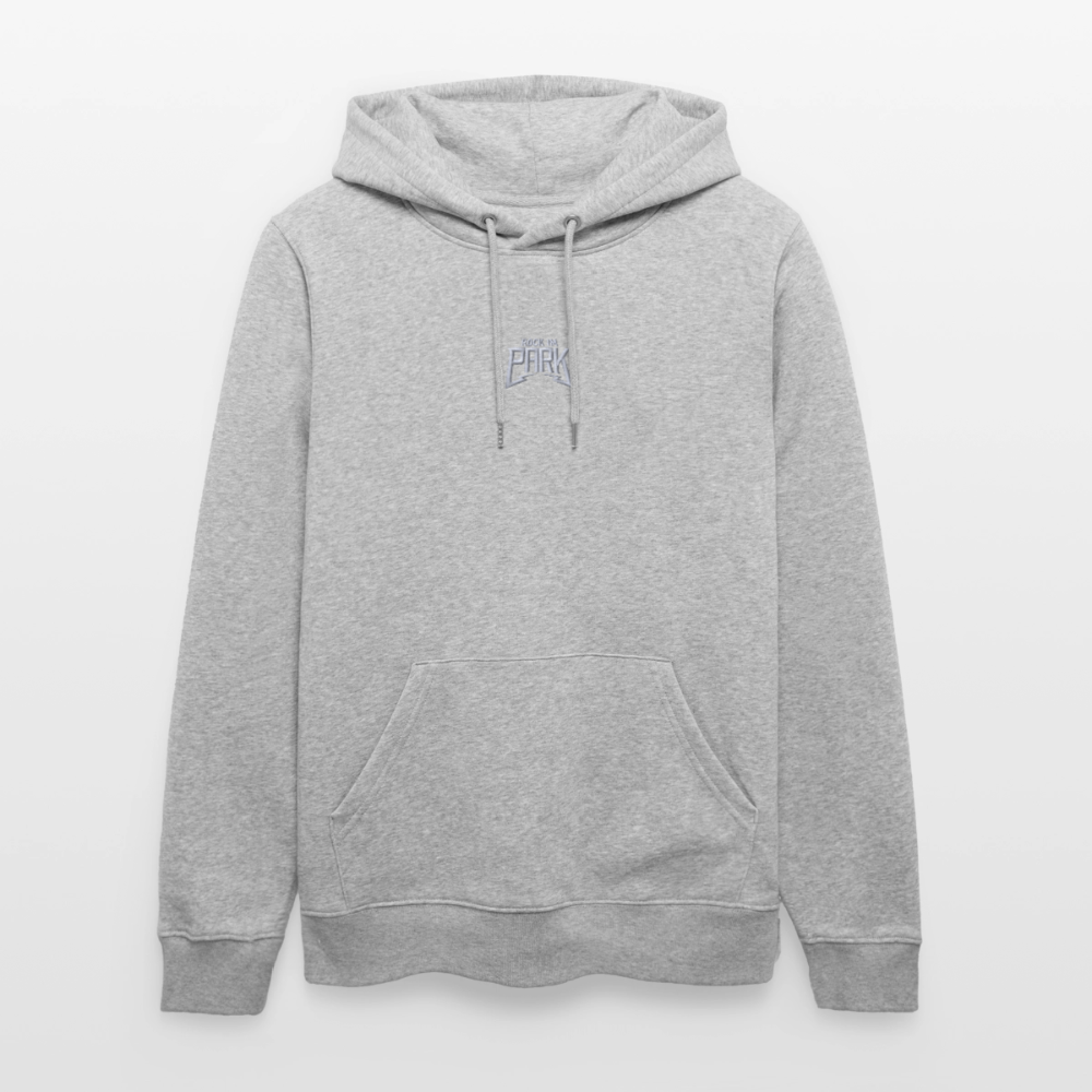 Essential Unisex Organic Hoodie - weißer Stick - Grau meliert