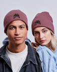 Klassisches gesticktes Beanie - hibiscus rose